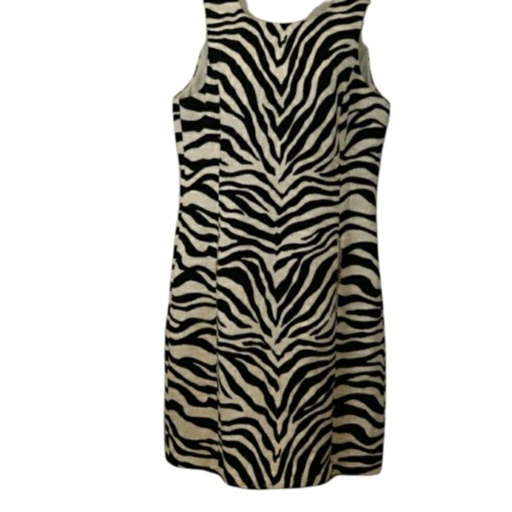 Anne Klein Zebra Patterned Midi Dress